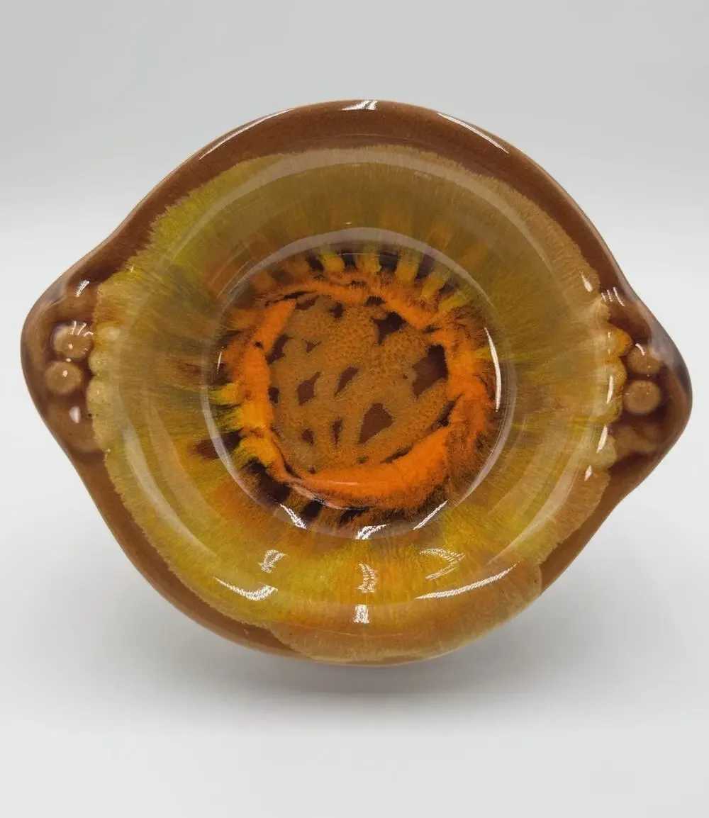 California Originals Pottery Bowl Stamped Cal 1107 Orange Ombré MCM Vintage